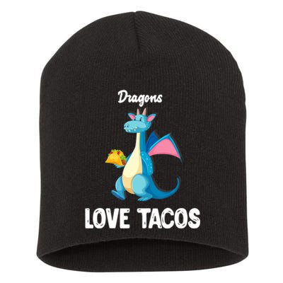 Dragons Love Tacos Funny Tacos Lover Gifts Short Acrylic Beanie