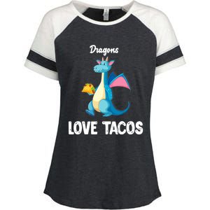 Dragons Love Tacos Funny Tacos Lover Gifts Enza Ladies Jersey Colorblock Tee