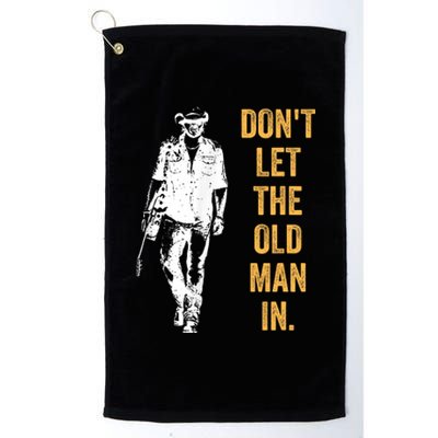 DonT Let The Old Man In Guitar Walking Cool Cow Boy Vintage Platinum Collection Golf Towel