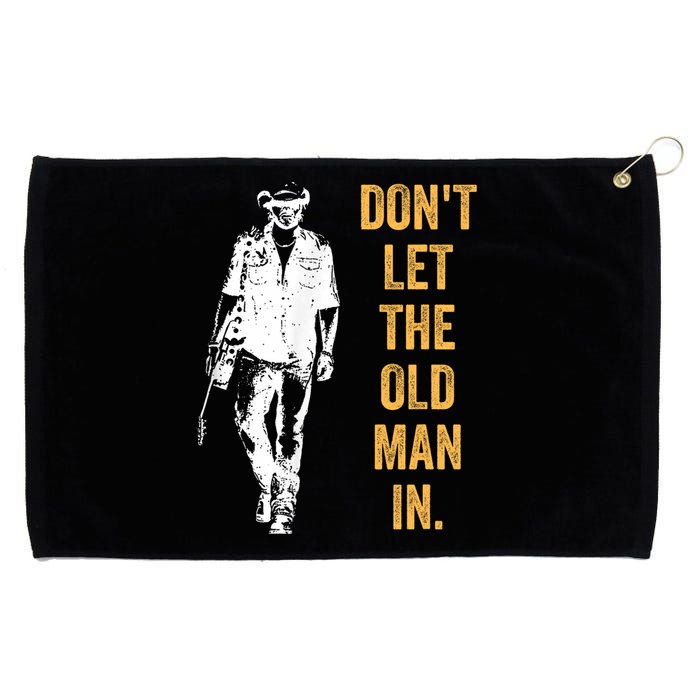 DonT Let The Old Man In Guitar Walking Cool Cow Boy Vintage Grommeted Golf Towel