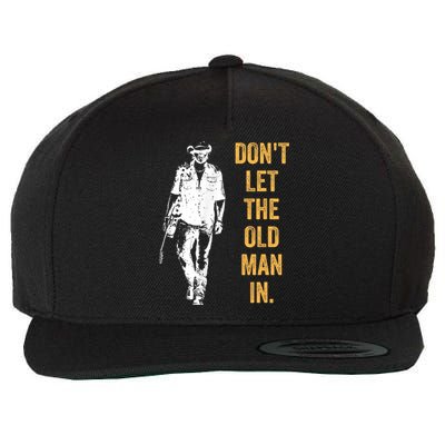 DonT Let The Old Man In Guitar Walking Cool Cow Boy Vintage Wool Snapback Cap