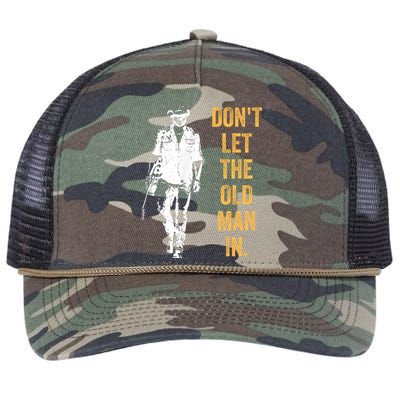 DonT Let The Old Man In Guitar Walking Cool Cow Boy Vintage Retro Rope Trucker Hat Cap