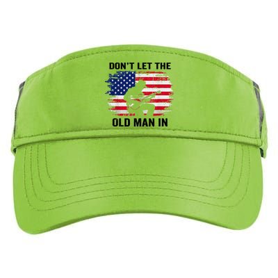 DonT Let The Old Man In Vintage American Flag Adult Drive Performance Visor