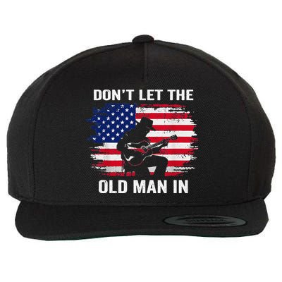 DonT Let The Old Man In Vintage American Flag Wool Snapback Cap