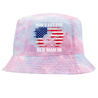 DonT Let The Old Man In Vintage American Flag Tie-Dyed Bucket Hat