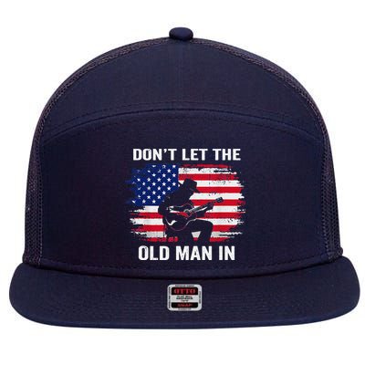 DonT Let The Old Man In Vintage American Flag 7 Panel Mesh Trucker Snapback Hat