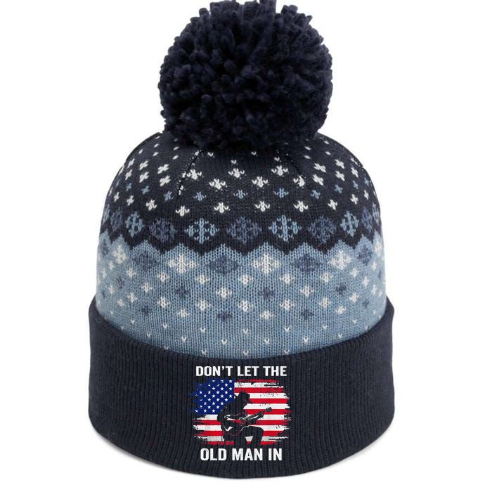 DonT Let The Old Man In Vintage American Flag The Baniff Cuffed Pom Beanie