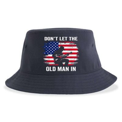 DonT Let The Old Man In Vintage American Flag Sustainable Bucket Hat