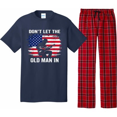 DonT Let The Old Man In Vintage American Flag Pajama Set