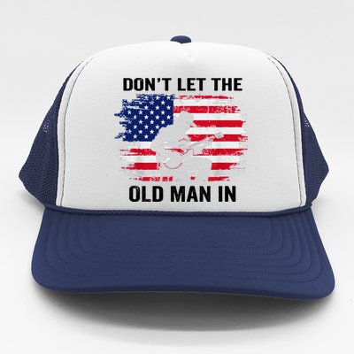 DonT Let The Old Man In Vintage American Flag Trucker Hat