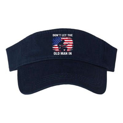 DonT Let The Old Man In Vintage American Flag Valucap Bio-Washed Visor