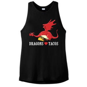 Dragons Love Tacos Dragon Lovers Gifts Ladies PosiCharge Tri-Blend Wicking Tank