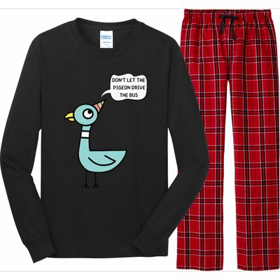 DonT Let The Pigeon Drive The Bus Funny Long Sleeve Pajama Set