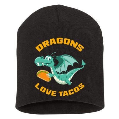 Dragons Love Tacos Funny Taco Short Acrylic Beanie