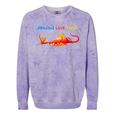 Dragons Love Tacos Cute Dragon Lover Mexican Birthday Party Colorblast Crewneck Sweatshirt