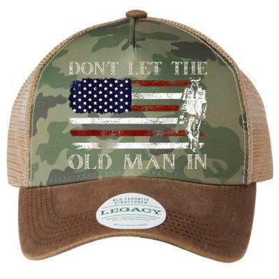 DonT Let The Old Man In Vintage American Flag Legacy Tie Dye Trucker Hat