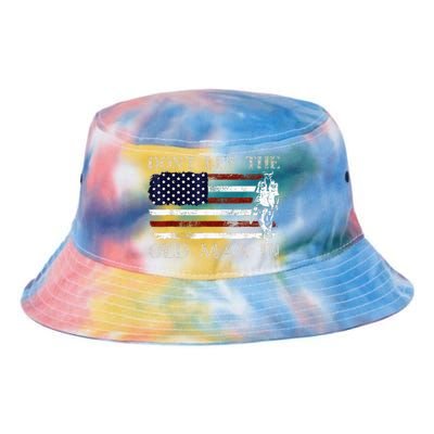 DonT Let The Old Man In Vintage American Flag Tie Dye Newport Bucket Hat