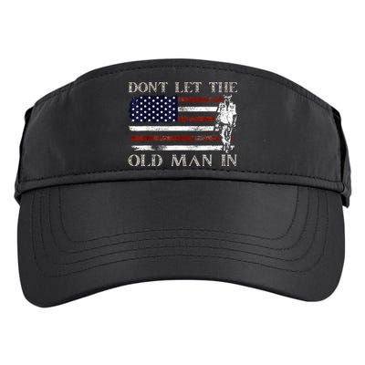 DonT Let The Old Man In Vintage American Flag Adult Drive Performance Visor