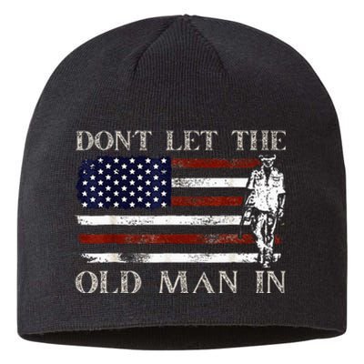 DonT Let The Old Man In Vintage American Flag Sustainable Beanie