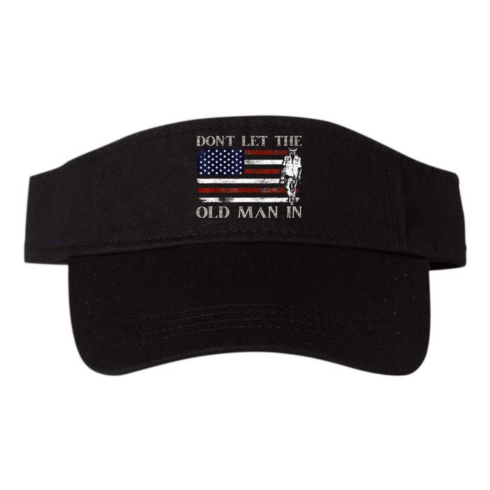 DonT Let The Old Man In Vintage American Flag Valucap Bio-Washed Visor