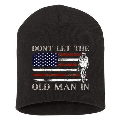 DonT Let The Old Man In Vintage American Flag Short Acrylic Beanie