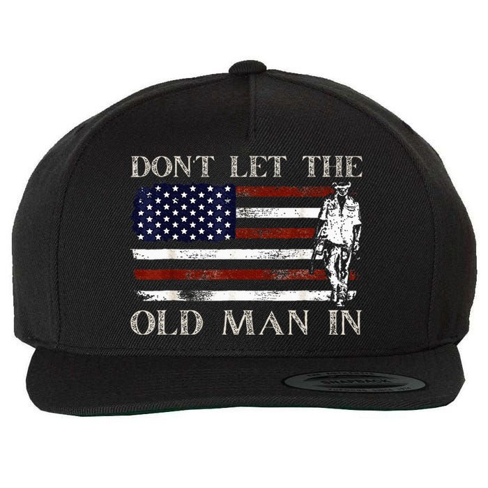 DonT Let The Old Man In Vintage American Flag Wool Snapback Cap