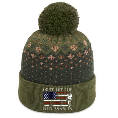 DonT Let The Old Man In Vintage American Flag The Baniff Cuffed Pom Beanie