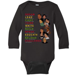 Dream Lead Think Educate Black History Month Baby Long Sleeve Bodysuit