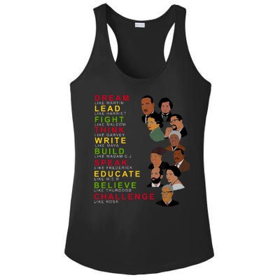 Dream Lead Think Educate Black History Month Ladies PosiCharge Competitor Racerback Tank