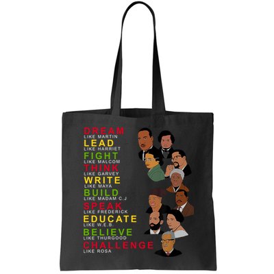 Dream Lead Think Educate Black History Month Bag