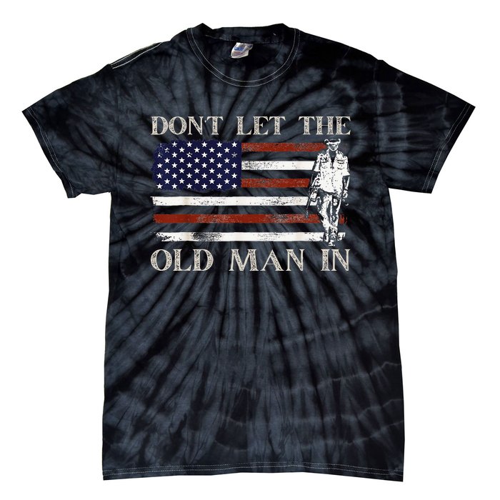 DonT Let The Old Man In Vintage American Flag Tie-Dye T-Shirt