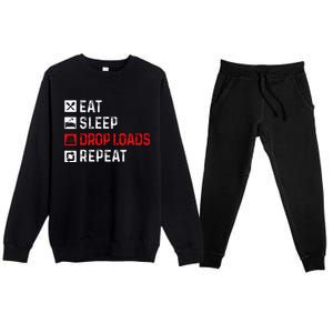 Drop Loads Trucker Semi Truck Driver Big Rig Trucking Premium Crewneck Sweatsuit Set