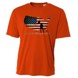 Dont Let The Old Man In American Flag Guitar Cooling Performance Crew T-Shirt