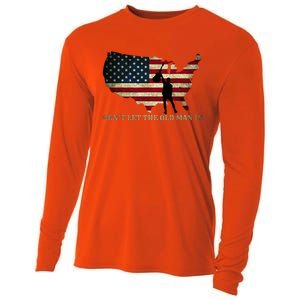 Dont Let The Old Man In American Flag Guitar Cooling Performance Long Sleeve Crew