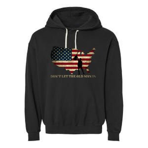 Dont Let The Old Man In American Flag Guitar Garment-Dyed Fleece Hoodie