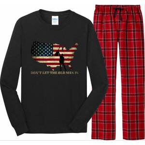 Dont Let The Old Man In American Flag Guitar Long Sleeve Pajama Set