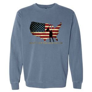 Dont Let The Old Man In American Flag Guitar Garment-Dyed Sweatshirt