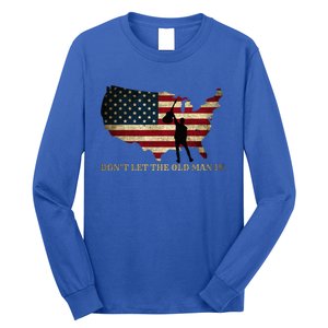 Dont Let The Old Man In American Flag Guitar Long Sleeve Shirt