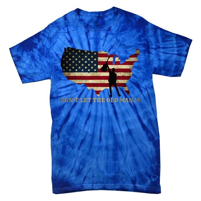 Dont Let The Old Man In American Flag Guitar Tie-Dye T-Shirt