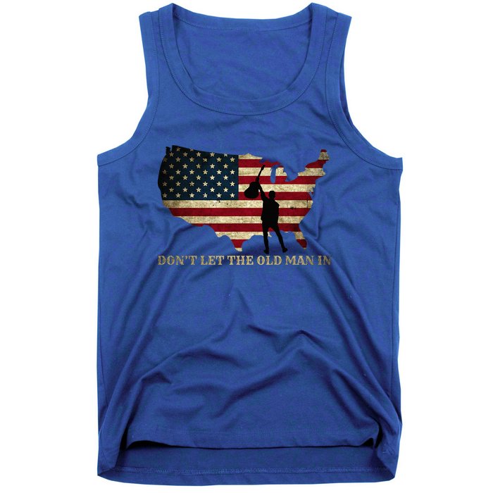 Dont Let The Old Man In American Flag Guitar Tank Top