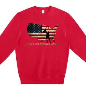 Dont Let The Old Man In American Flag Guitar Premium Crewneck Sweatshirt