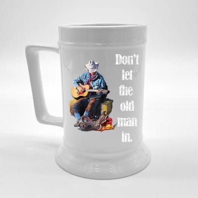 DonT Let The Old Man In Vintage Walking With A Guitar Beer Stein