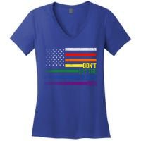 DonT Let The Hard Days Win Lgbtq Pride American Flag Great Gift Women's V-Neck T-Shirt