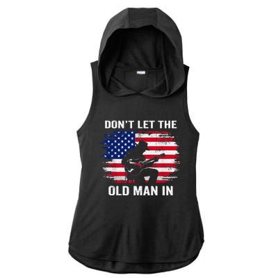 DonT Let The Old Man In Vintage Ladies PosiCharge Tri-Blend Wicking Draft Hoodie Tank