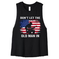 DonT Let The Old Man In Vintage Women's Racerback Cropped Tank