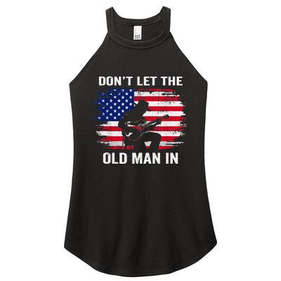 DonT Let The Old Man In Vintage Women’s Perfect Tri Rocker Tank