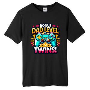 Dad Level: Twins! Funny And Playful Typography Twin Dad Tall Fusion ChromaSoft Performance T-Shirt