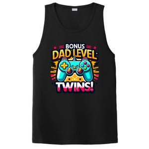 Dad Level: Twins! Funny And Playful Typography Twin Dad PosiCharge Competitor Tank