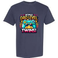 Dad Level: Twins! Funny And Playful Typography Twin Dad Garment-Dyed Heavyweight T-Shirt