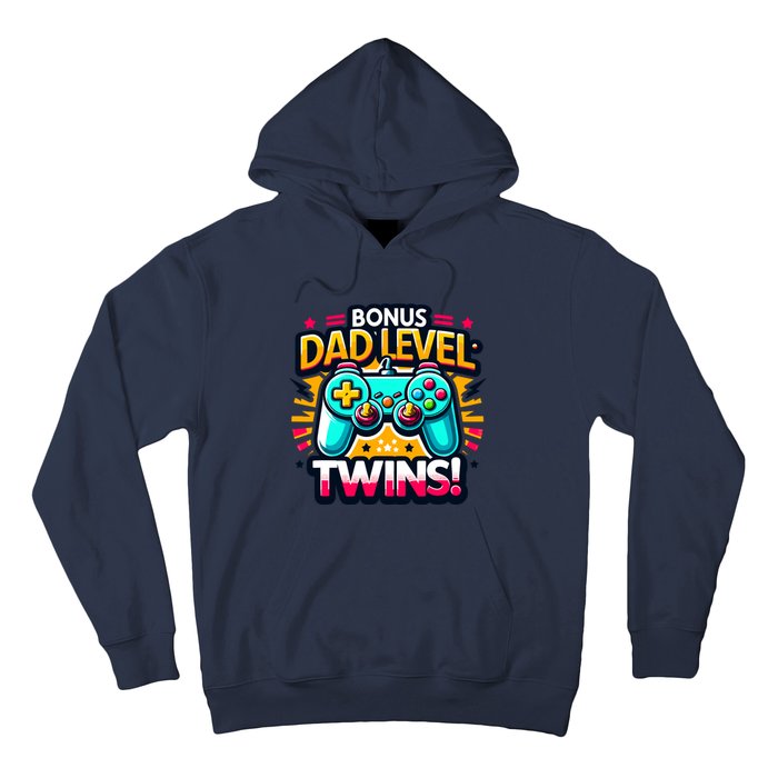 Dad Level: Twins! Funny And Playful Typography Twin Dad Hoodie